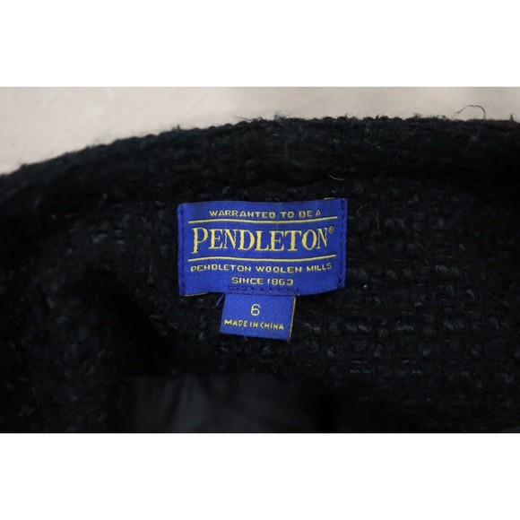 Pendleton Womens 6 Jacket Collarless Textured Black 5 Button Work Boss Corporate - Picture 4 of 7